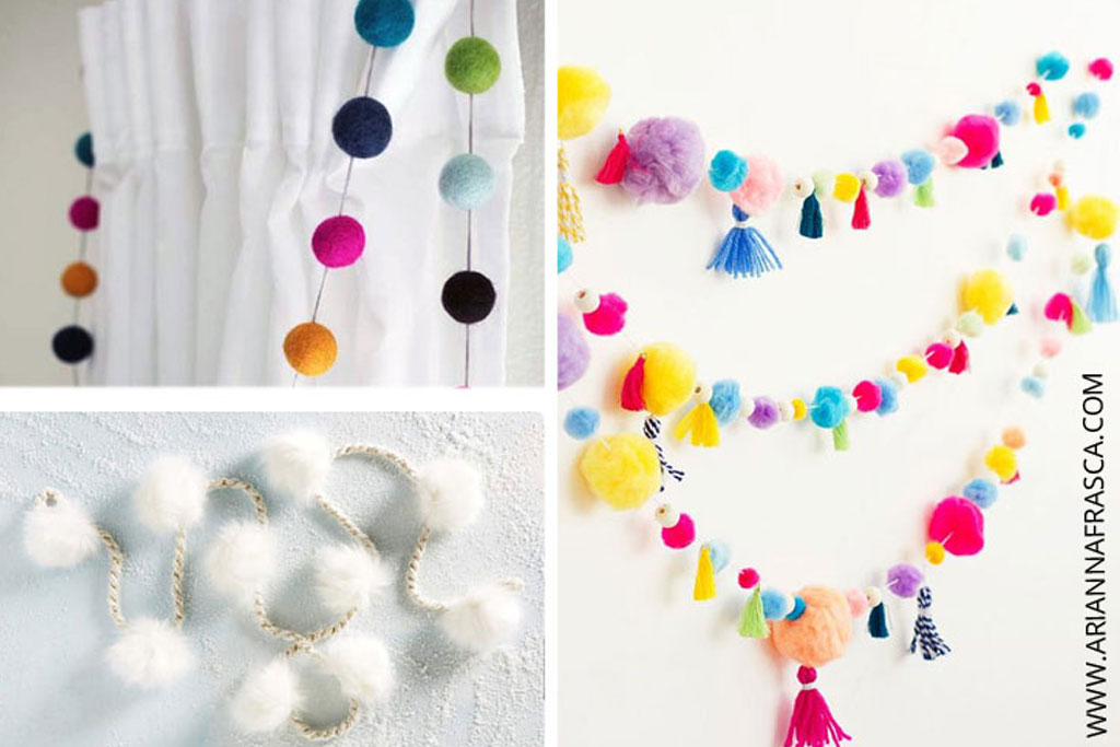 5 Easy pom pom Garlands to Make This Weekend